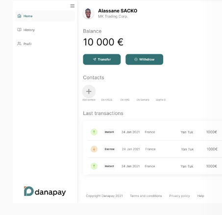 Screenshot of web app