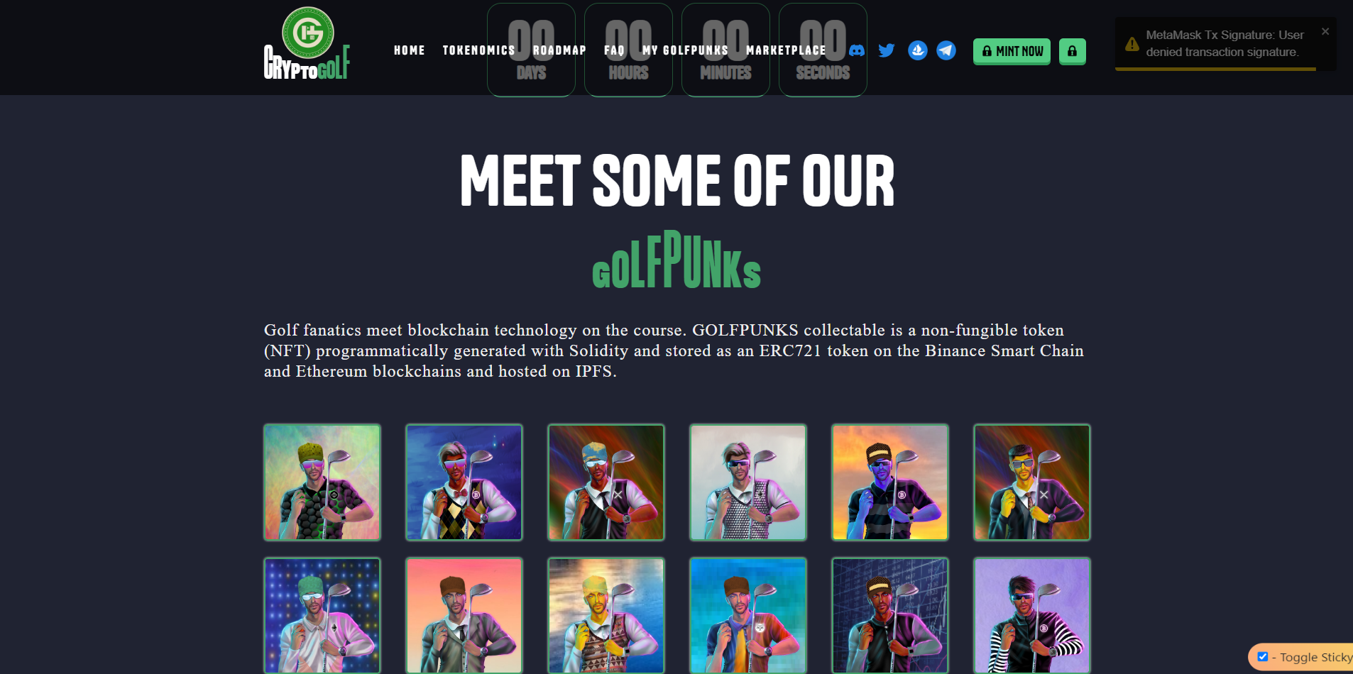 Screenshot of  web app
