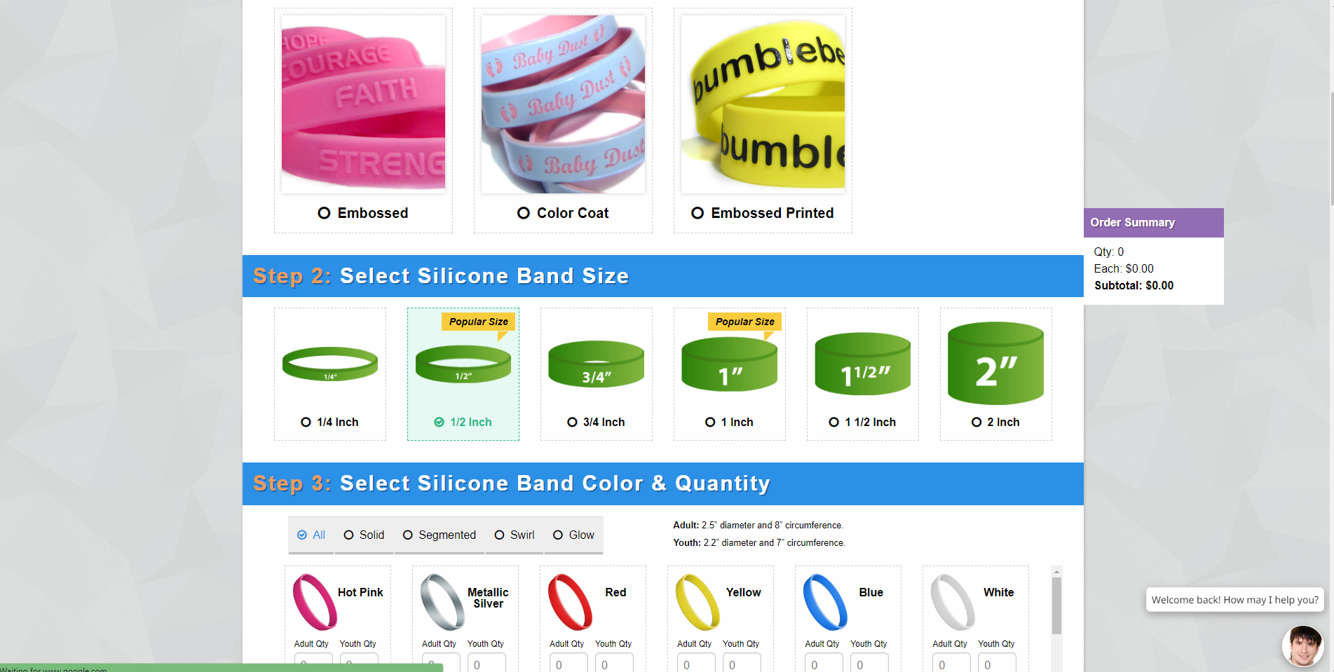 Screenshot of  web app
